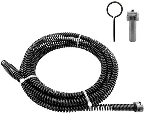 GYHMTOO Furet Deboucheur Canalisation 5m, ø10mm, En Spirale, Avec Adaptateurs éLectriques, Arbre De Nettoyage de Canalisations Multifonction