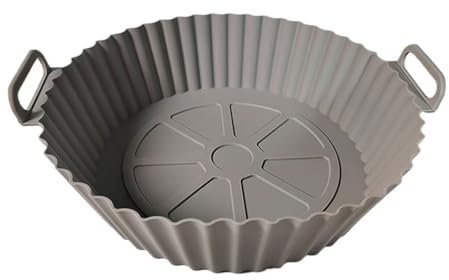 Eastrise Silicone Air Fryer Liners,Reusable Air Fryer Silicone Liner for Air Fryer Accessories - Durable, Versatile, Must-Have Accessories | Fits 3.8L-5L Fryers(2 Pack-Grey)