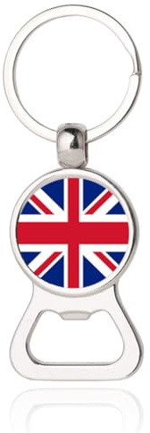 shilipu British Flag Keychain Great Britain Flag Design Car Keychain United Kingdom Gift Keyring Metal Gift Keyring Double Sided Keychain Car Hanging and Bag Charm Multifunctional Bottle Opener