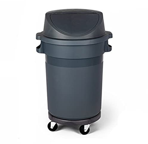 Suuim Poubelle extérieure Poubelle de Recyclage Ronde épaissie, Poubelle de Grande capacité 80/120 L avec Couvercle pivotant, Poubelle Commerciale extérieure Amovible Grande Poubelle (Or 80L)