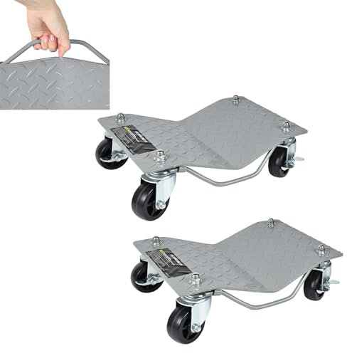 LILIIN 2X Auto Rangierhilfe Rangierhilfen Rangierwagenheber Rangierheber für PKW, LKWs, Traktoren Rangierroller Wagenheber mit jeweils 500 kg Traglast Mobile Reifenplattform