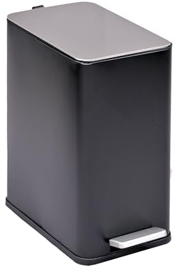 TARUNMO 10L Stainless Steel Pedal Bin: Quiet Close Lid, Hygienic Removable Inner Bucket (Matte-Black, 10L)