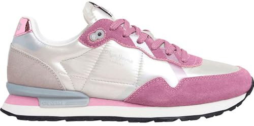 Pepe Jeans Brit Printy W Sneak für Damen, Purple Malva Purple, 3 UK