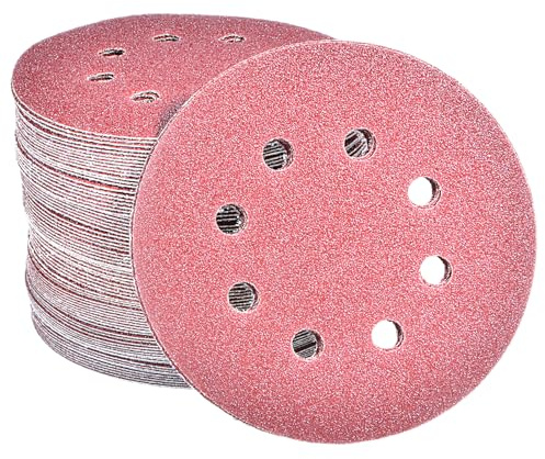Taspire 100 Stück exzenterschleifer schleifpapier 125mm klett | 8 Loch schleifscheiben 125mm Rund klett für Exzenterschleifer 100x 80 Körnung