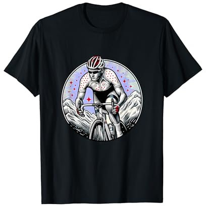 RENNRAD WEISSES TRIKOT MIT ROTEN PUNKTEN BERGFAHRER T-Shirt