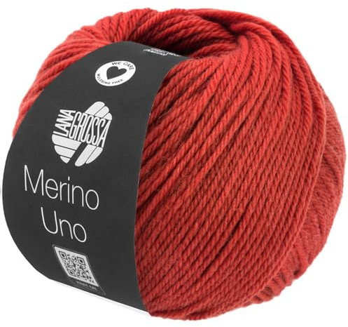LANA GROSSA Merino Uno | Klassische Merinowolle mit Superwash-Ausrüstung | Handstrickgarn aus 100% Schurwolle (Merino) | 50g Wolle zum Stricken & Häkeln | 125m Garn FB79