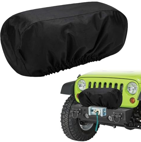 NICENEEDED Winch Cover 18.9 x 9.4 x 7.5 in, Heavy Duty Waterproof and Dustproof Winch Protector for Most 8000-12000 Lbs Electric Winches, Dust-Proof Winch Cover for Indoor Outdoor