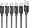 GIANAC iPhone Ladekabel, [5Stück 0.25M 0.5M 1M 2M 3M] Lightning Kabel [Apple MFi Zertifiziert] Nylon Lightning Kabel Schnell Kabel für iPhone 14 13 12 11 Pro Max Mini XS Max XR