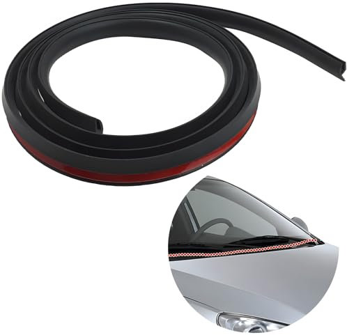 Tira de Goma para Limpiaparabrisas, Junta de Goma Universal para Parabrisas Delantero de Coche de 1,7 m/5.6 Pies para Parabrisas y Puerta de Coche (Negro)