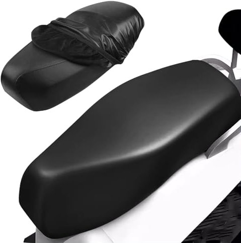 Mokaskaidj Universal Motorrad Sitzbezug, Wasserdichter Sitzbezüge, Mit Gummiband Moto Roller Kissenbezug, Motorrad Sitzabdeckung Kissen, Staubkissenbezug Schutz Sitzkissen (Schwarz)