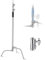 VEVOR Supporto C, Altezza Massima 330 cm Supporto per Luce Fotografica in Acciaio Inox Resistente con Altezza Regolabile 1463 a 2987 mm Capacità di 20 kg per Softbox da Studio, Monoluce, Riflettore