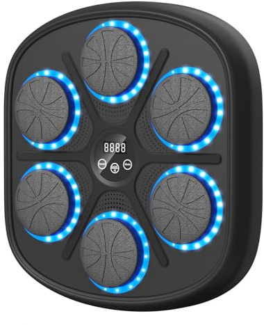 Music Boxing Machine mit LED, Bluetooth, 9 Geschwindigkeiten & Zählmodus | Elektronische Musik-Boxmaschine für Kinder & Erwachsene, interaktiver Boxtrainer für Training zu Hause & im Fitnessstudio