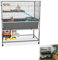 YRHome Cage mobile pour petits animaux, lapins, cochons d'Inde, rongeurs, lapins avec bac à tiroirs, possibilités d'escalade et fermeture de sécurité, à un étage 88 x 48 x 102 cm
