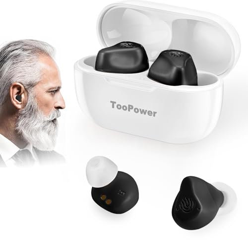 Hearing Amplifier for Seniors & Adults Rechargeable with Noise Cancelling,Digital Devices for Super Nature Sound,3Different Modes,Adjustable Volume in 5 Levels,Dual Microphone,No Whistling Sound