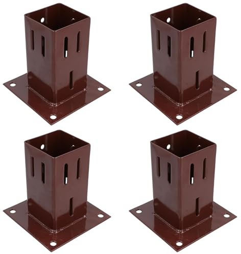 Easy Grip Fence Post Bolt Down Shoe Holder Support Clamp 75mm x 75mm 4PK