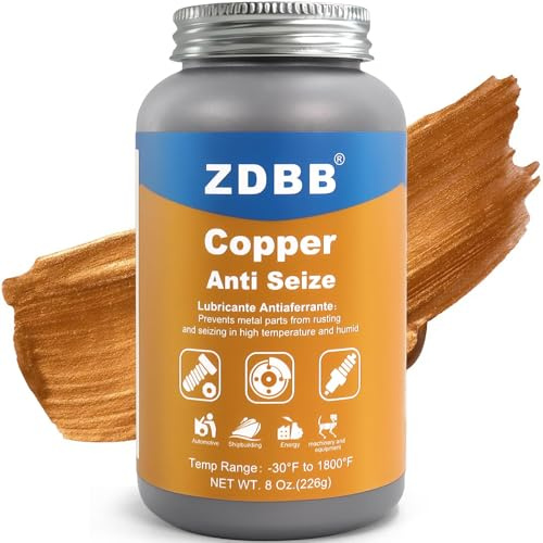 ZDBB Copper Anti-Seize Lubricant Anti Seize Compound for Spark Plugs, Brake Pads, Thread and Nuts Automotive High Temp Antiseize Grease Copper Paste with Brush Top Bottle,8oz