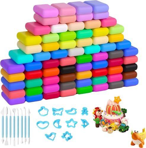 SEPWGUMD Pâte Autodurcissante Premium pour Adultes - 72 Couleurs, Set Complet avec Moules, Outils & Accessoires, Idéale pour Sculpture Artistique, Bricolage Créatif & Décoration Artisanale