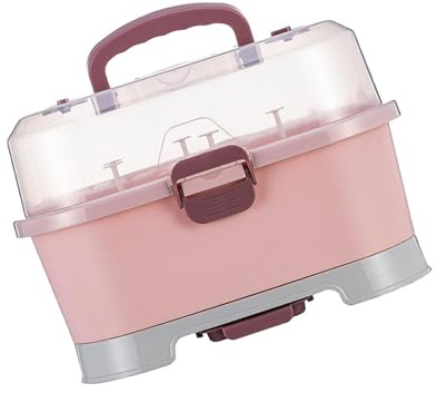 YIXANNX Babyflaschen Wäscheständer mit großer Kapazität, sicher und tragbar, mit 360° Schutz, PP Box, Schnallenbefestigung, geringes Eigengewicht, Rosa