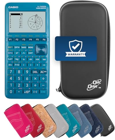 Casio FX-7400GIII inkl. CalcCase Schutztasche - Grafikrechner - Basic Set (Schwarz)
