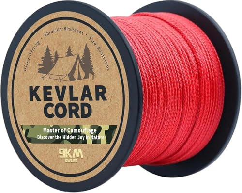 9KM DWLIFE Kevlar Schnur Mehrzweck-Geflechtschnur Hochfestes Angelschnur | Abriebfest und Flammhemmendes Seil 150 lb–1000 lb, Mehrzweck für Drachenschnur/Campingseil/Angelschnur/Modellrakete Rot/Blau