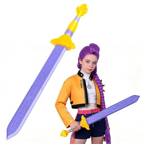 Spada per Costumi Cosplay, Set di Armi Cosplay Anime, 26cm Spada Cosplay Stampata in 3D, Accessorio per Travestimento Viola, per Halloween, Carnevale, Festa Cosplay, Carnevale