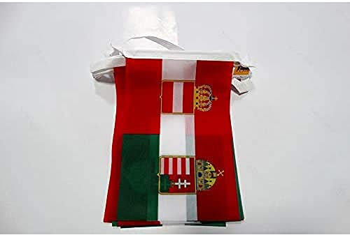 AZ FLAG - Guirlande Drapeau Autriche-Hongrie 1867-1918 - 6 Mètres Avec 20 Fanions Empire Austro-Hongrois De 21x14 cm - Petits Drapeaux 100% Polyester - 60g