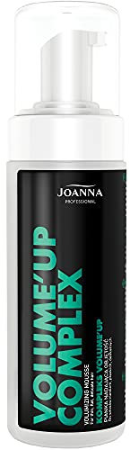Joanna Professional Volume Up Haarpflege-Serie - mit Meereskollagen & innovativem Volumen-Komplex - Volumen gebendes Mousse für dünnes Haar & mehr Haarvolumen - 150 ml