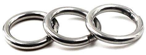 8x80mm O Ringe 304 Edelstahl geschweißt Ringe (3 Stück)