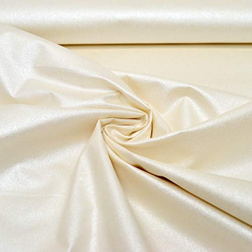 MAGAM-Stoffe Maren Wasserabweisender Baumwollstoff Wachstuch Glitzer Oeko-Tex Meterware 50cm (01. Creme)
