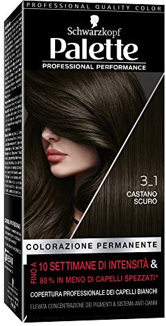Schwarzkopf, Palette Colorazione Permanente, Tinta per Capelli, Crema Colorante Professionale, Copertura dei Capelli Bianchi, Sistema Anti-danni, Tonalità 3-1 Castano Scuro
