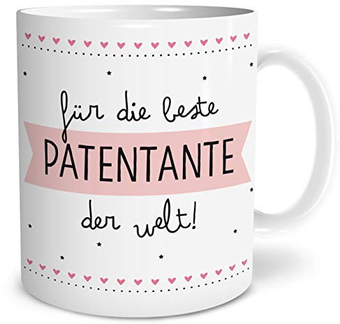 OWLBOOK® Beste Patentante Tasse mit Spruch Geschenke Geschenkideen für Patentante Patin zum Geburtstag 300 ml Keramik