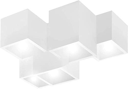 Lampada soffitto plafoniera gesso moderna quadrata LED 25W GU10 dimmerabile multi colore giochi luce RGBW alimentazione 230V illuminazione cucina salone camera ufficio tavolo (LUCE RGB+CCT)