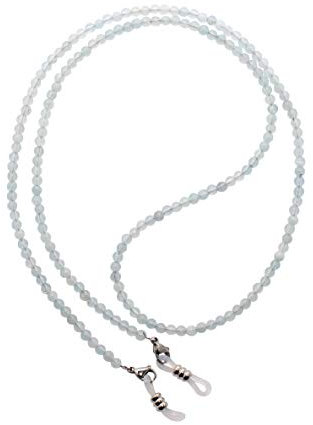 rainbow safety Brillenkette Brillenband Brillenhalter Schlangenkette Natürliche Edelstein Perlen Amazonit Achat Tigerauge Amethyst RC (Aquamarin)