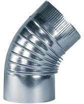 CODO PARA CHIMENEA O ESTUFA DE LEÑA GRIS GALVANIZADO 150MM (MILÍMETROS) DE 45º GRADOS, IDEAL CASA HOGAR CORTIJO MASIA