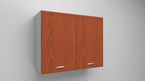 Alfredo Calandrelli Mobile Pensile con Porta in Vari Colori ed in Varie Misure, Compreso di 2 ante, Spedizione a Kit, Colore ciliegio, Misure 90x60x33