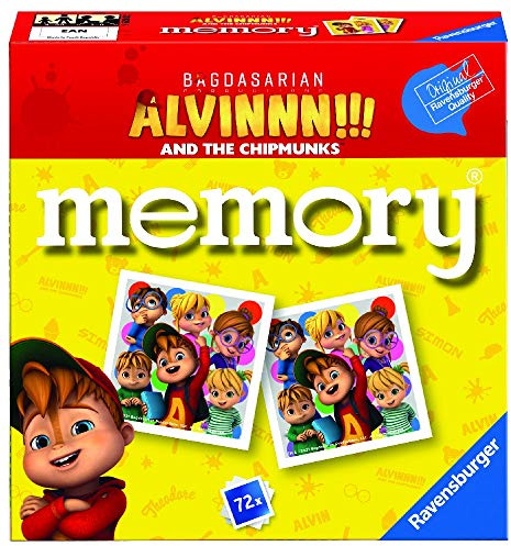 Ravensburger 20829 6 Memory Alvin, Memory-Spiel für Familien, empfohlenes Alter 4+, 72 Karten