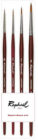 Pinceau Raphael Série 8424 martre, Set 4 pcs 3/0 ,0, 2 , 4 (Raphael France)