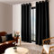 ED ENJOY HOME Rideau Occultant avec Œillets argentés, Noir, Grande Hauteur, 140x280cm, 100% Polyester, Tissu Certifié Oeko-TEX, Collection Réglisse