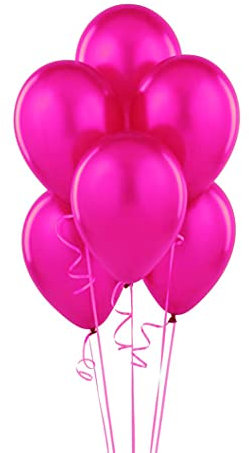 SHATCHI Palloncini in lattice di qualità elio perlato 30,5 cm, colore metallizzato, per compleanno, matrimonio, anniversario, battesimo, Natale, comunione, festa, baloon, rosa fucsia, 100 pezzi