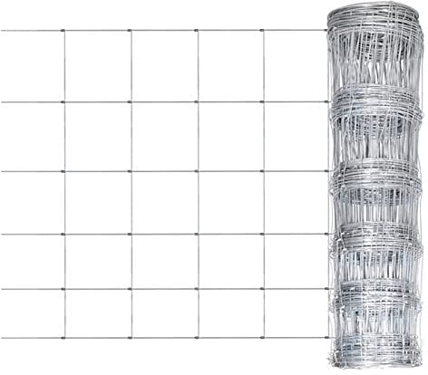 Tidyard Valla de Jardín Cerca de Alambre Alambrada Malla de Alambre Valla de Malla de Alambre de Acero Galvanizado Plateado 50 x 1,5 m