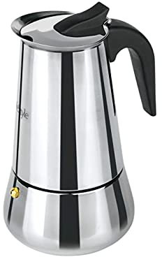 Cafetera arábiga de acero inoxidable para 4 tazas, filtro desmontable 17 x 11 cm