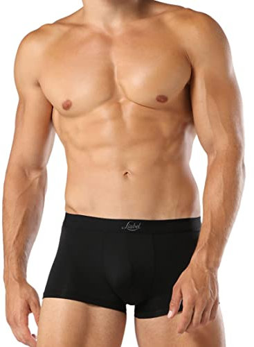Liabel® 5 Boxer Uomo Seamless Senza Cuciture Intimo Mutande Uomo Colorate alla Moda Bianchi Neri 2 Neri 2 Blu 1 Grigio (5 Neri, XXL)