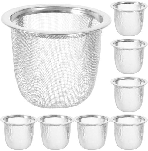 Teapot Mesh Strainer Infuser Filter: Replacement Stainless Steel Tea Pot Drain Net 8pcs Reusable Loose Leaf Tea Strainer Tea Infuser 5. 8cm