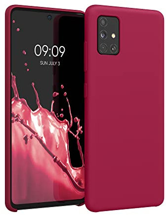 kwmobile Hülle kompatibel mit Samsung Galaxy A51 Hülle - Silikon Handy Case - Handyhülle weiche Oberfläche - kabelloses Laden - Sweet Cherry