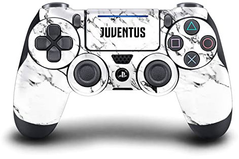 Head Case Designs Offizielle Juventus Football Club Marmor Weiss Kunst Matte Vinyl Haut Gaming Aufkleber Abziehbild Abdeckung kompatibel mit Sony Playstation 4 PS4 DualShock 4 Controller