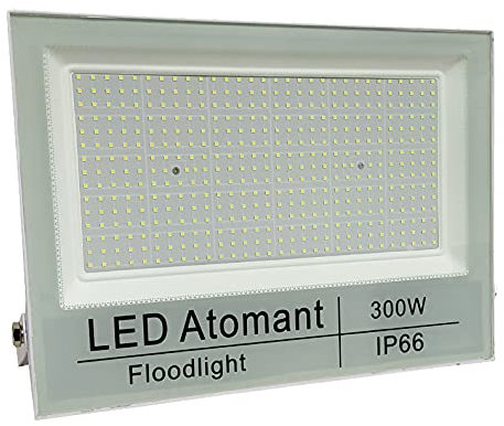LED ATOMANT Pack 2x Foco Proyector LED Exterior 300W, Color Blanco Frio (6500K), Impermeable IP66, 30000 Lumenes, Foco Jardin, Luces LED Exterior