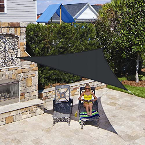 Voile d'ombrage ImperméAble Triangulaire équilatéral 2x2x2m, Toile Pergola 95% de Protection Anti-UV, avec Corde, pour Patio/Terrasse/Jardin/Extérieur/Piscine/Camping/Fête - Gris foncé