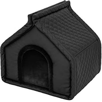 Haustierhütte, Hundeecke, Haustierzwinger, Hundehütte, Ruhebereich, Zwinger, Tierheim, Hundezwinger, Hundeliegen, Gr. 3: 60 x 50 cm Schwarz