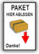 Generic Paket hier ablegen Aufkleber (10x15cm) - Durchsichtig, Kunststoff, Paketaufkleber, Aufkleber, minimalistisch