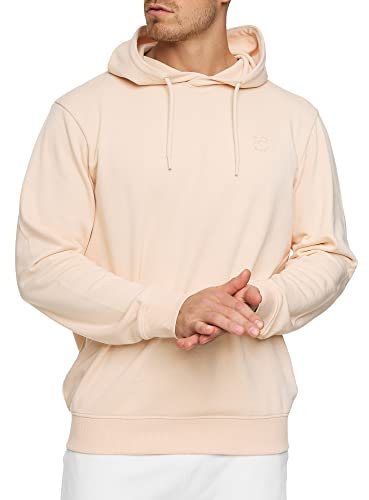 Indicode Herren Simpson Sweatshirt mit Kapuze | Hoodie Kapuzenpullover für Männer Pale Peach, S